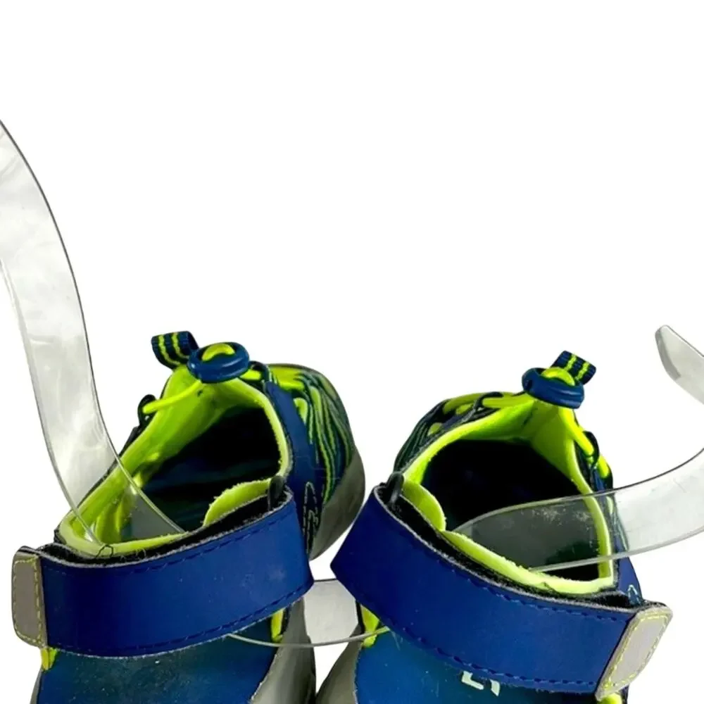 DSG Youth Caged Sandal 12 Youth Navy Blue /Yellow Adjustable Ankle Strap & Top